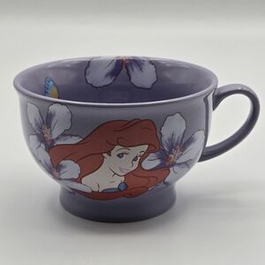Disney Store The Little Mermaid Ariel Floral Butterfly Purple Coffee Mug Tea Cup